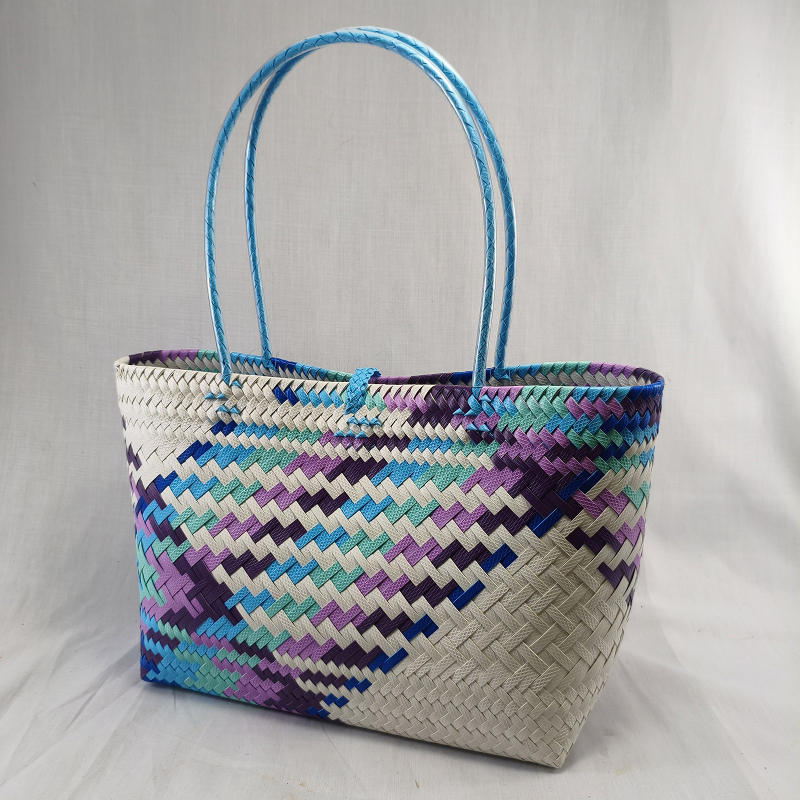 Tote Bag: White, Blue & Purple - Image 2