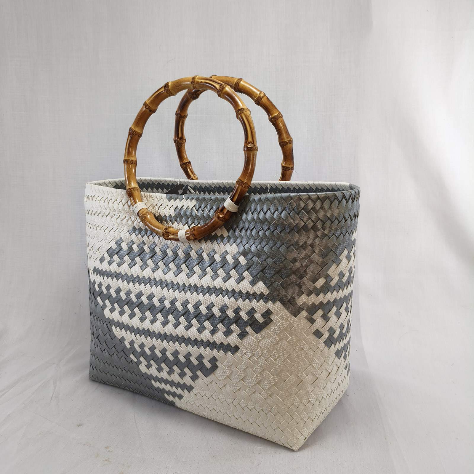 Mini Bamboo Handle: Silver & White - Image 2